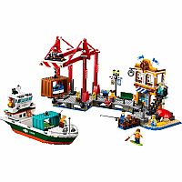 City: Seaside Harbor with Cargo Ship