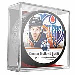 NHLPA Connor McDavid #97 Edmonton Oilers Souvenir Hockey Puck In Cube