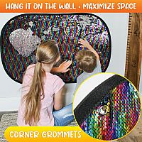 Giant Sensory Rainbow Reversible Sequin Wall Toy with Stencils 