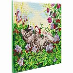 Crystal Art Medium Framed Kit - Playful Cat