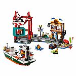 City: Seaside Harbor with Cargo Ship