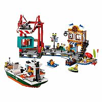 City: Seaside Harbor with Cargo Ship