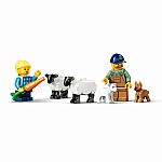 City: Red Farm Tractor with Trailer & Sheep