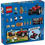 City: Red Farm Tractor with Trailer & Sheep