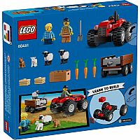 City: Red Farm Tractor with Trailer & Sheep