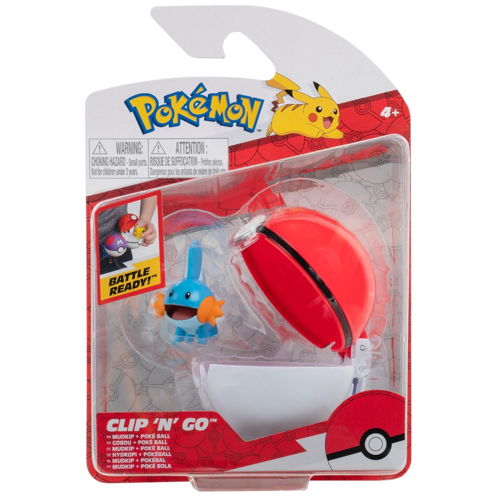 Pokemon Clip N Go - Mudkip with Poke Ball - Toy Sense