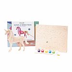 3D Wooden Unicorn Puzzle Paint Kit