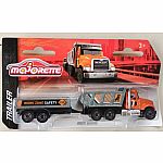 Majorette Trailer Edition - MACK Granite Truck & Work Zone Safety Trailer.