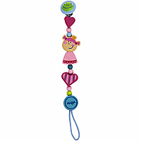 Heart Princess Wooden Pacifier Chain.