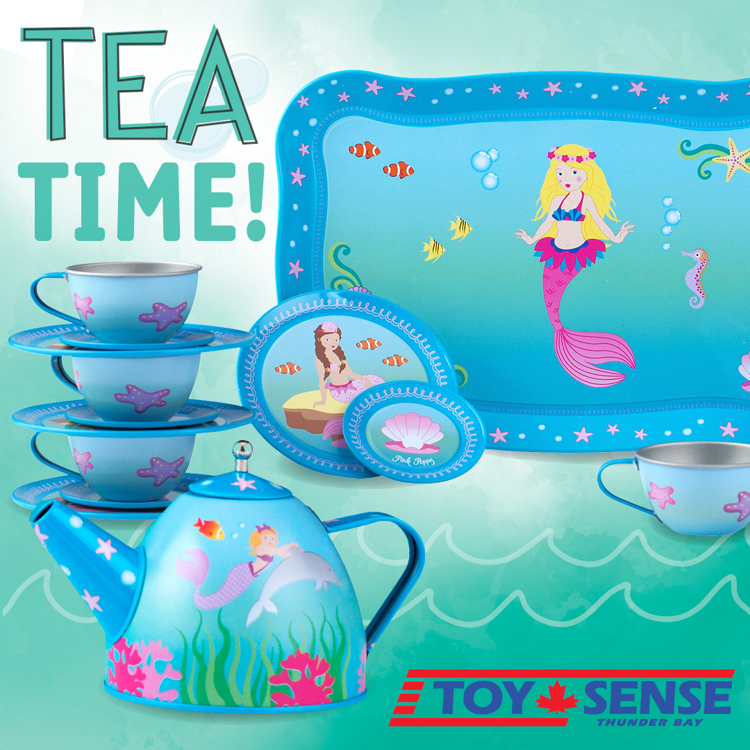 mermaid tin tea set