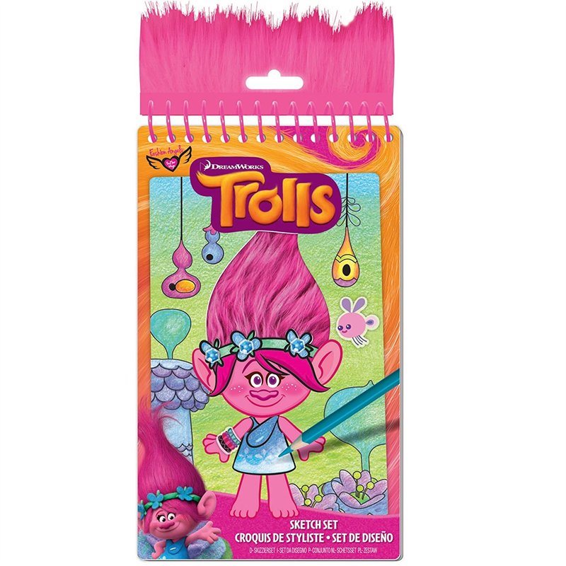 Trolls Poppy Sketch Set Compact Portfolio - Toy Sense