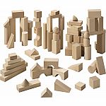 Natural Wood Basic Building Blocks - 60 Pieces