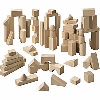 Natural Wood Basic Building Blocks - 60 Pieces