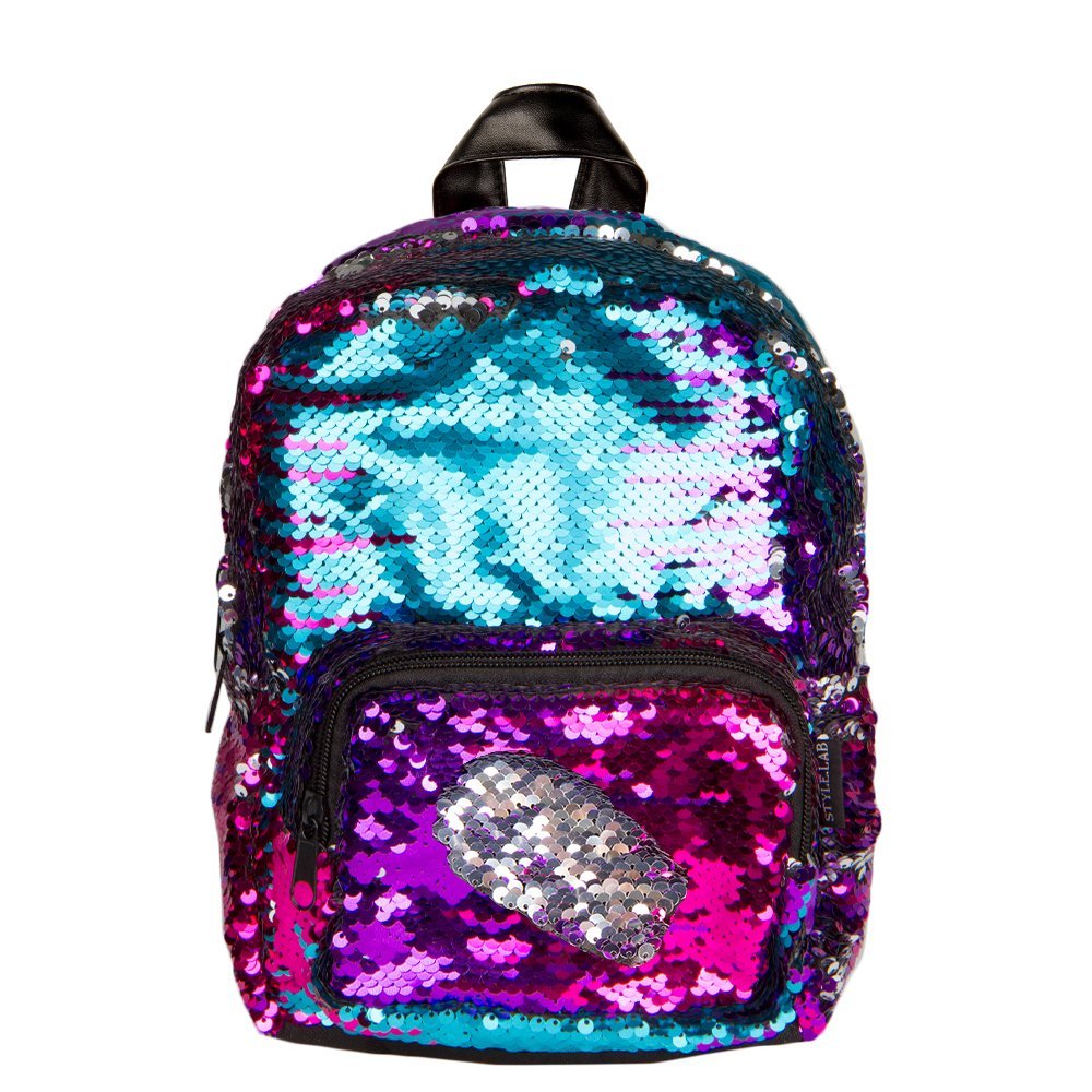 Style.Lab Magic Sequin Mini Backpack - Gradient Rainbow and Silver ...