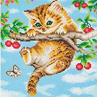 Crystal Art Medium Framed Kit - Cherry Kitten.