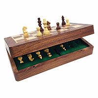 Magnetic Folding Wooden Chess Set - 25cm