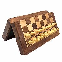 Magnetic Folding Wooden Chess Set - 25cm