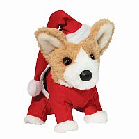 Soft Mini Corgi in Santa Suit  