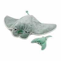 Ptipotos - Mantalou Manta Ray Mom with Baby, Mint