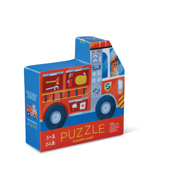 Fire Engine No. 5 Two-sided Puzzle - Crocodile Creek - Toy Sense