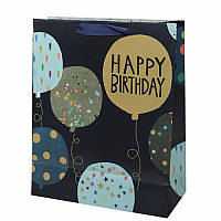 Happy Birthday Black & Blue Gift Bag Medium.