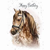 Hopper Studios Greeting Card - Brown Horse Happy Birthday. 