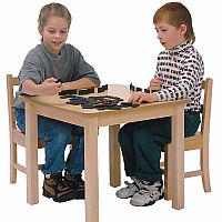 Solid Hardwood Square Table with 2 Chairs