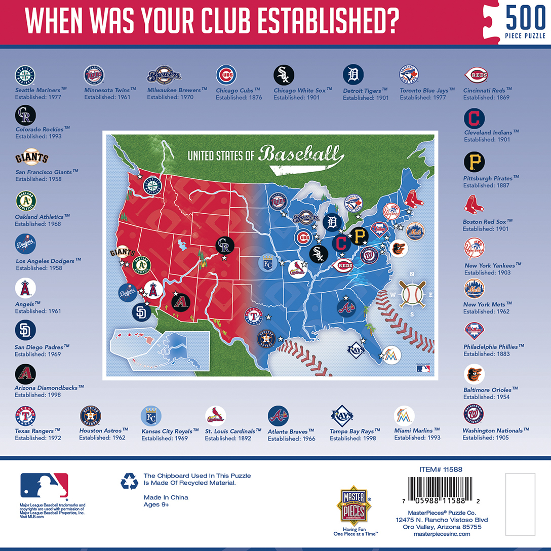 MLB Baseball Map - Masterpieces - Toy Sense