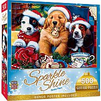 Santa Paws - Masterpieces Puzzles Holiday Glitter, 500 pieces  