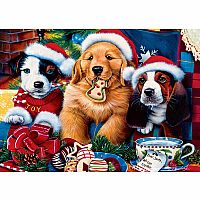 Santa Paws - Masterpieces Puzzles Holiday Glitter, 500 pieces  