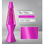 Pink Sparkles Lava Lamp, Pink Base - 14.5 inch