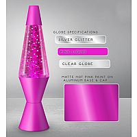 Pink Sparkles Lava Lamp, Pink Base - 14.5 inch