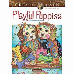 Creative Haven - Playful Puppies Colouring Book 