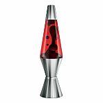 14.5 Inch Lava Lamp - Chrome Plated Black and Red